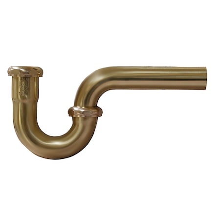 Polished Brass 1-1/4 Brass Tubular P-Trap